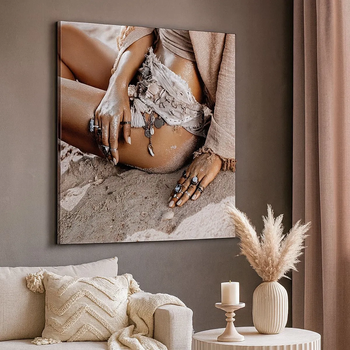 Cuadro sobre lienzo - Impresión de Imagen - Bañada por el sol y la arena - 30x30 cm