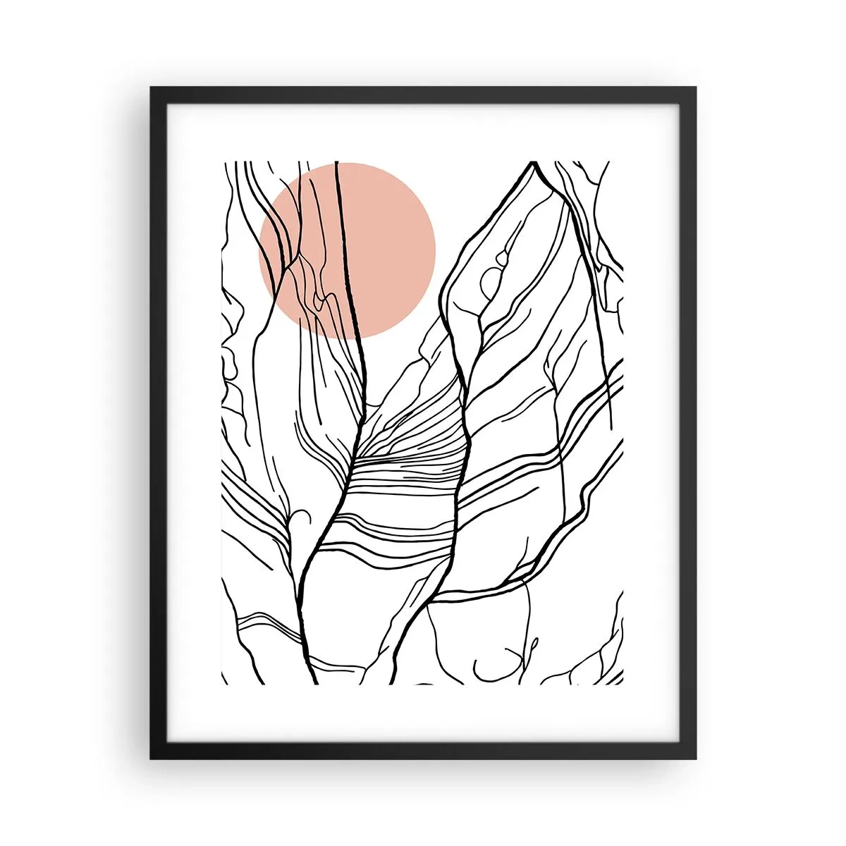 Póster en marco negro - En una red de ramas - 40x50 cm