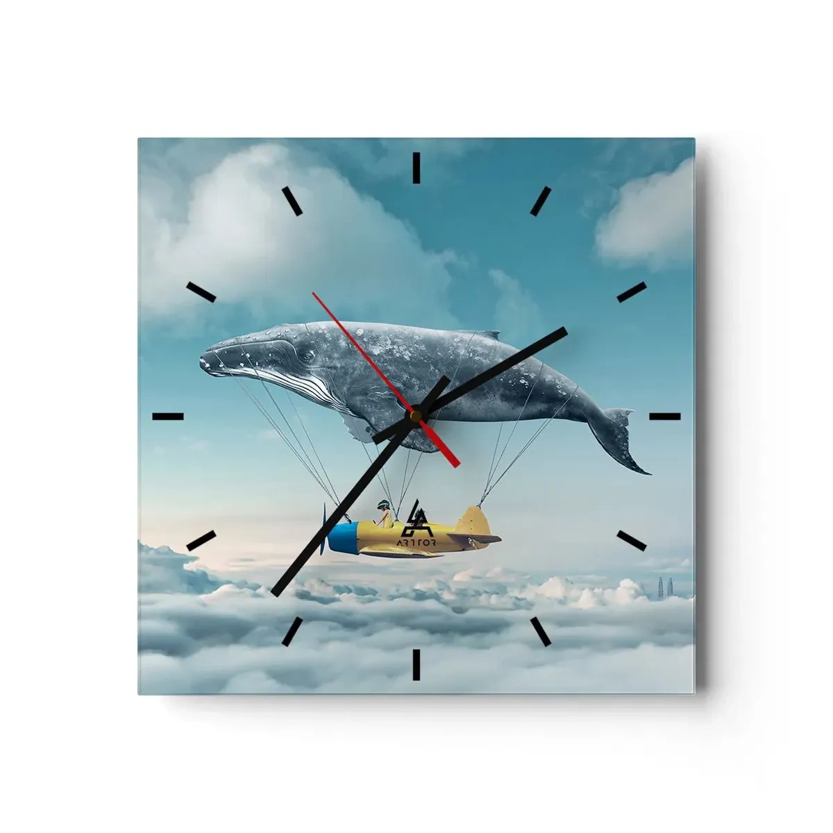 Reloj de pared - Reloj de vidrio - ¿Por qué no? - 40x40 cm