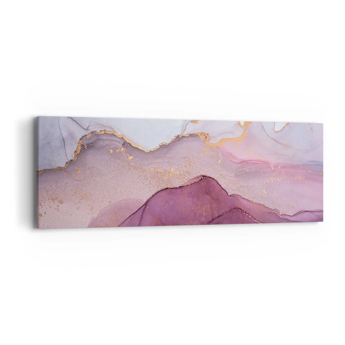 Cuadro sobre lienzo - Impresión de Imagen - Olas de lila y púrpura - 90x30 cm