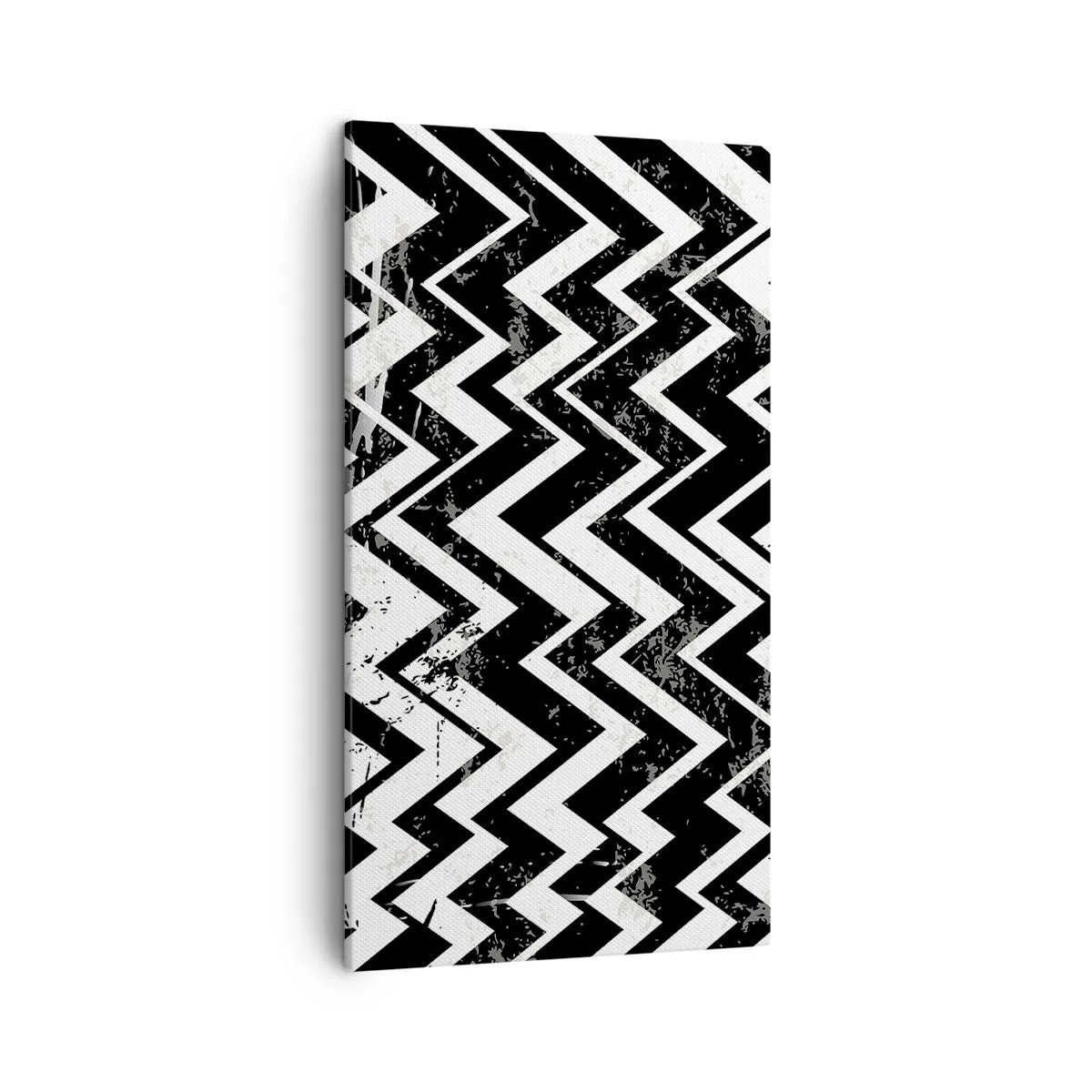 Cuadro sobre lienzo - Impresión de Imagen - Zig-blanco, zag-negro - 45x80 cm