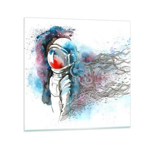 Cuadro sobre vidrio - Impresiones sobre Vidrio - A solas con el cosmos - 30x30 cm