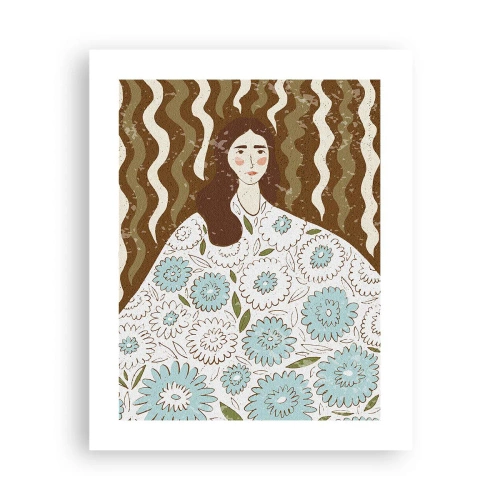 Póster - Retrato con túnica de flores - 40x50 cm