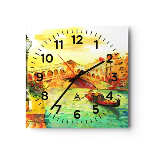 Reloj de pared - Reloj de vidrio - Peregrinación de los amantes - 30x30 cm
