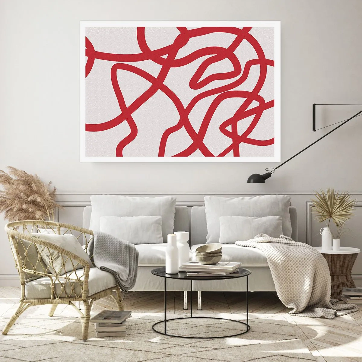 Póster - Rojo sobre blanco - 40x30 cm