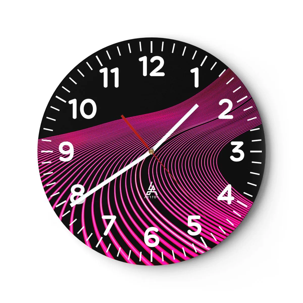 Reloj de pared - Reloj de vidrio - Avenida de luz - 40x40 cm