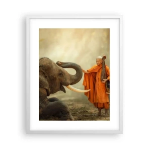 Póster en marco blanco - Un encuentro en un viaje - 40x50 cm