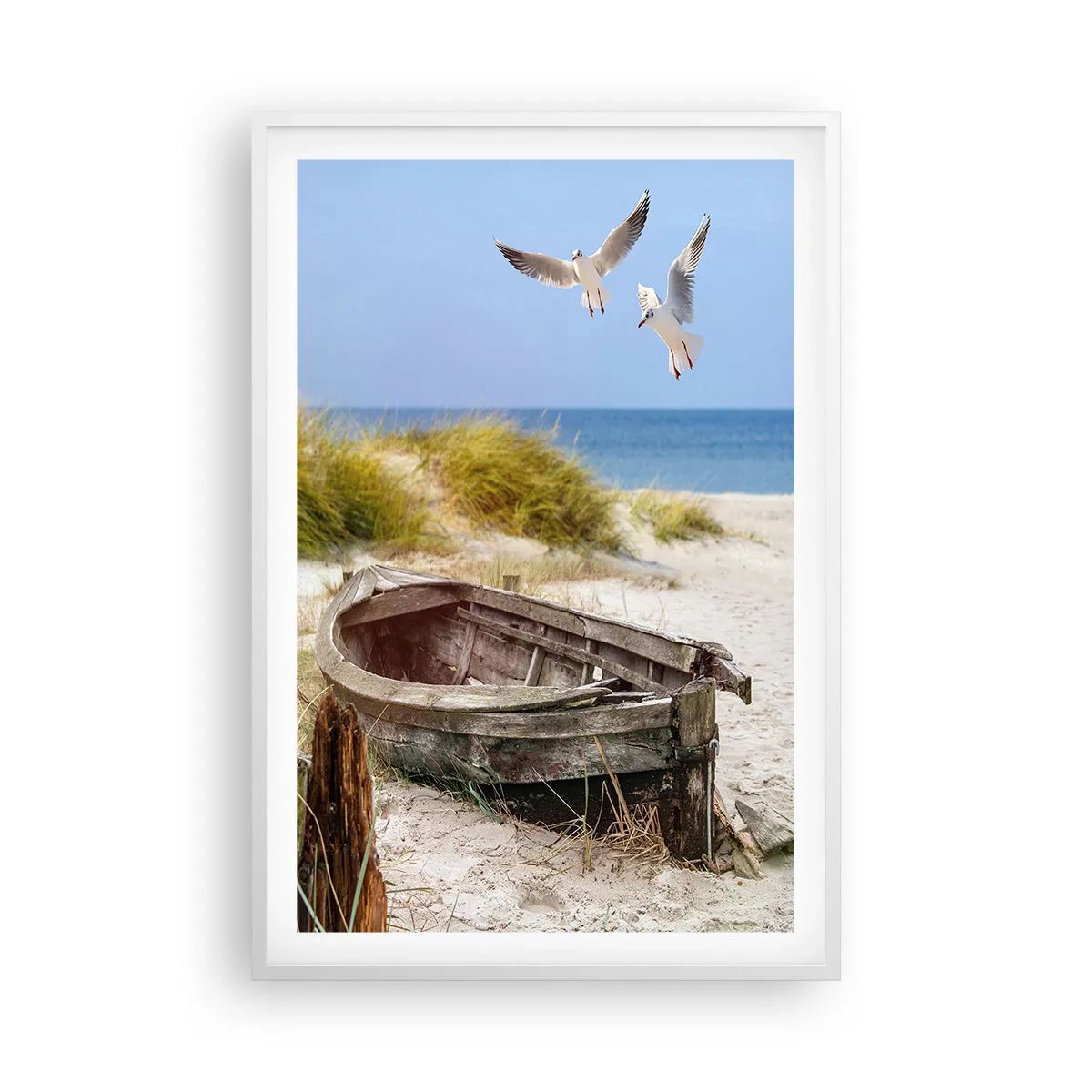 Póster en marco blanco - Bañada por el viento - 61x91 cm