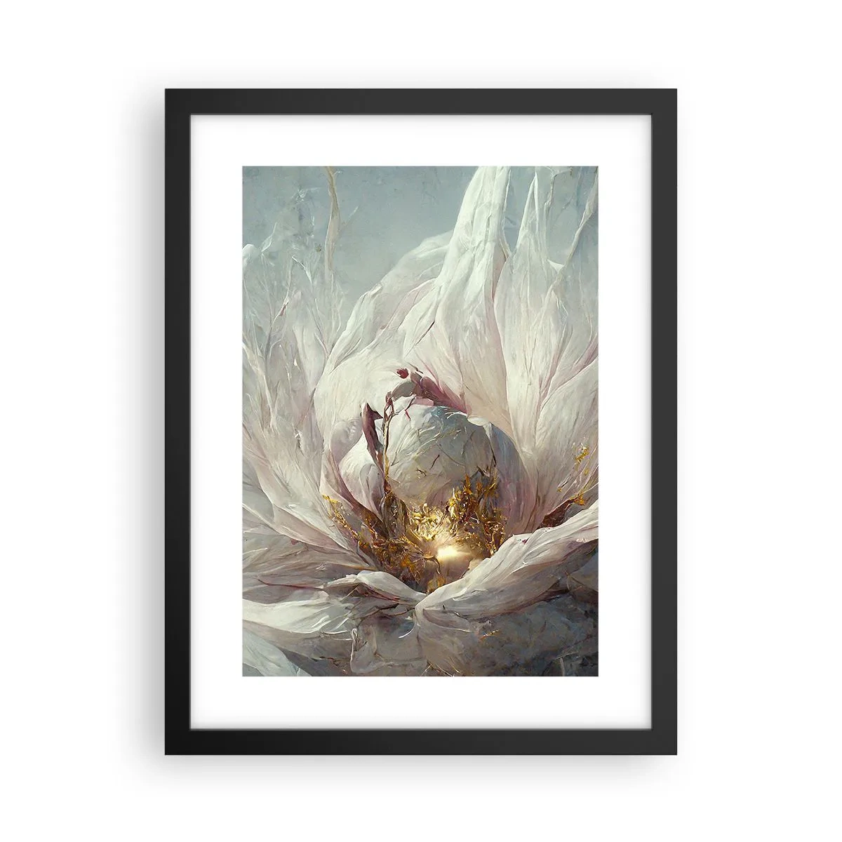 Póster en marco negro - Florece una vez cada cien años - 30x40 cm