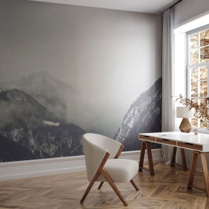 Fotomural Premium Sand - Valle de la niebla - Montañas, Bosque, Paisaje - 400x280 cm