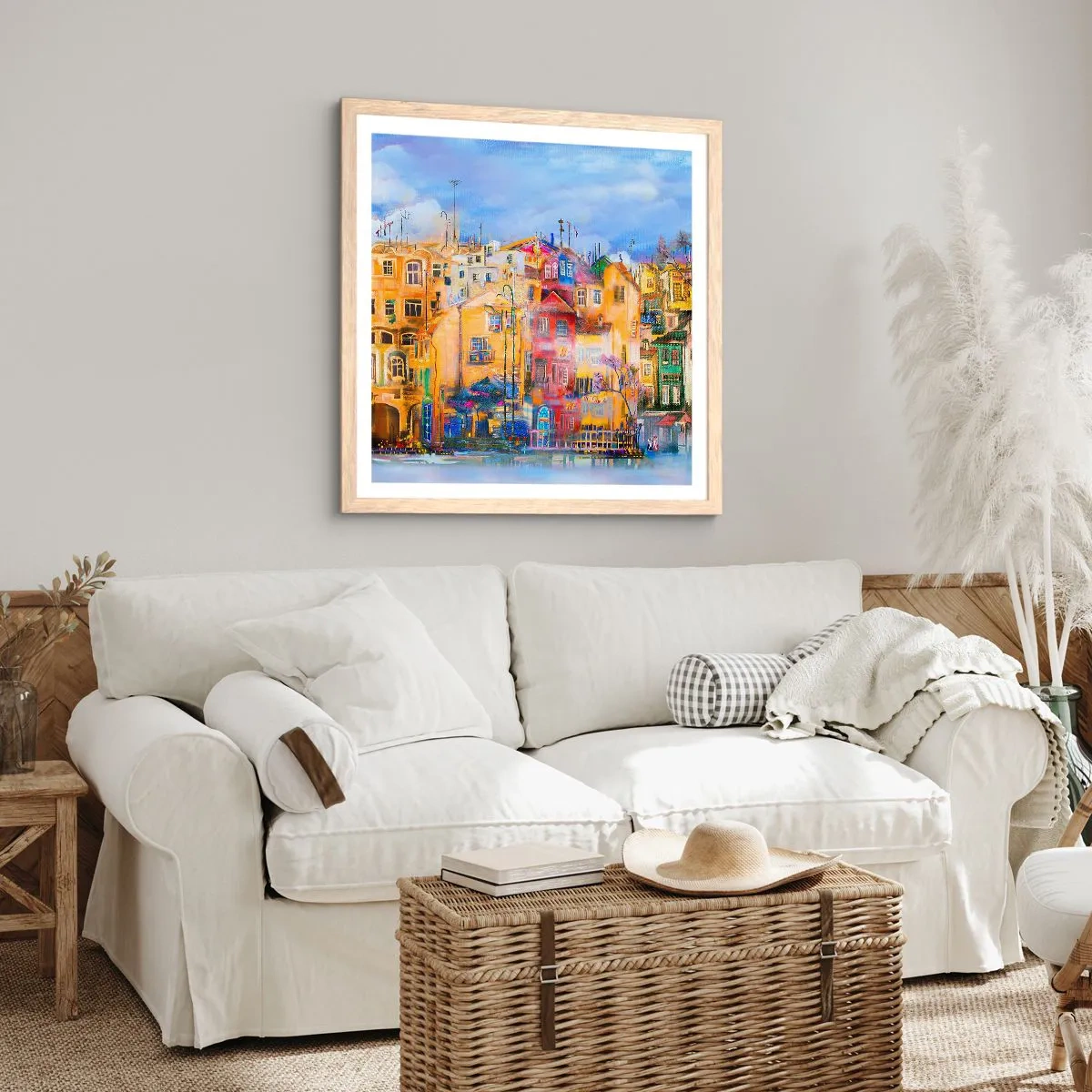 Póster en marco roble claro - Estamos juntos - 60x60 cm