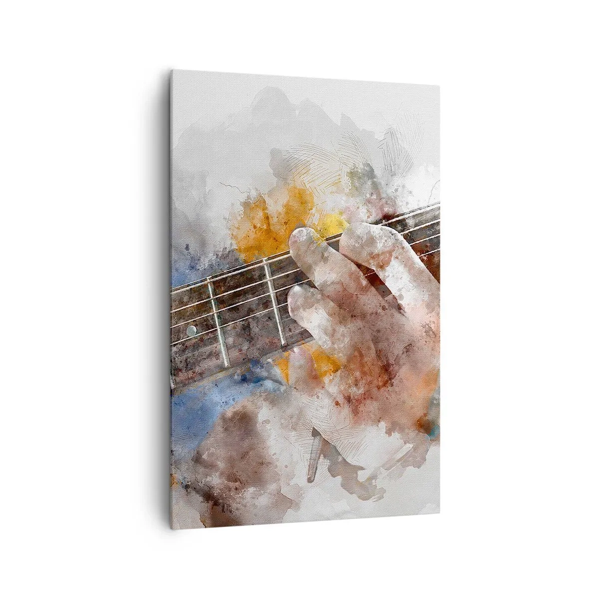 Cuadro sobre lienzo - Impresión de Imagen - Imagen abstracta de una mano tocando la guitarra. - 80x120cm - Poesía entre las cuerdas - Decoración de pared moderna para salón y dormitorio ARTTOR