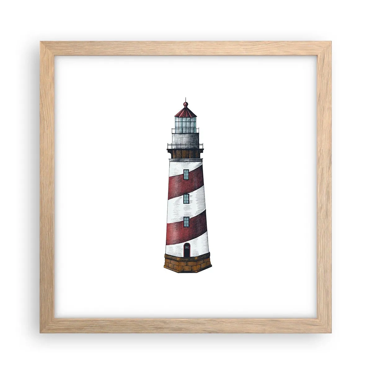 Póster en marco roble claro - Siempre en guardia - 30x30 cm