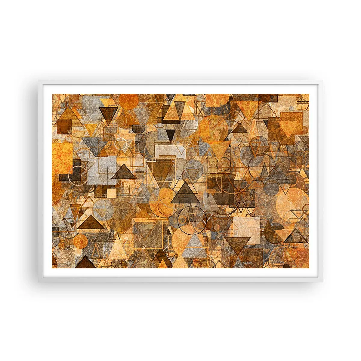 Póster en marco blanco - El mundo en formas - 100x70 cm