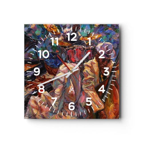 Reloj de pared - Reloj de vidrio - En un ritmo mágico - 30x30 cm