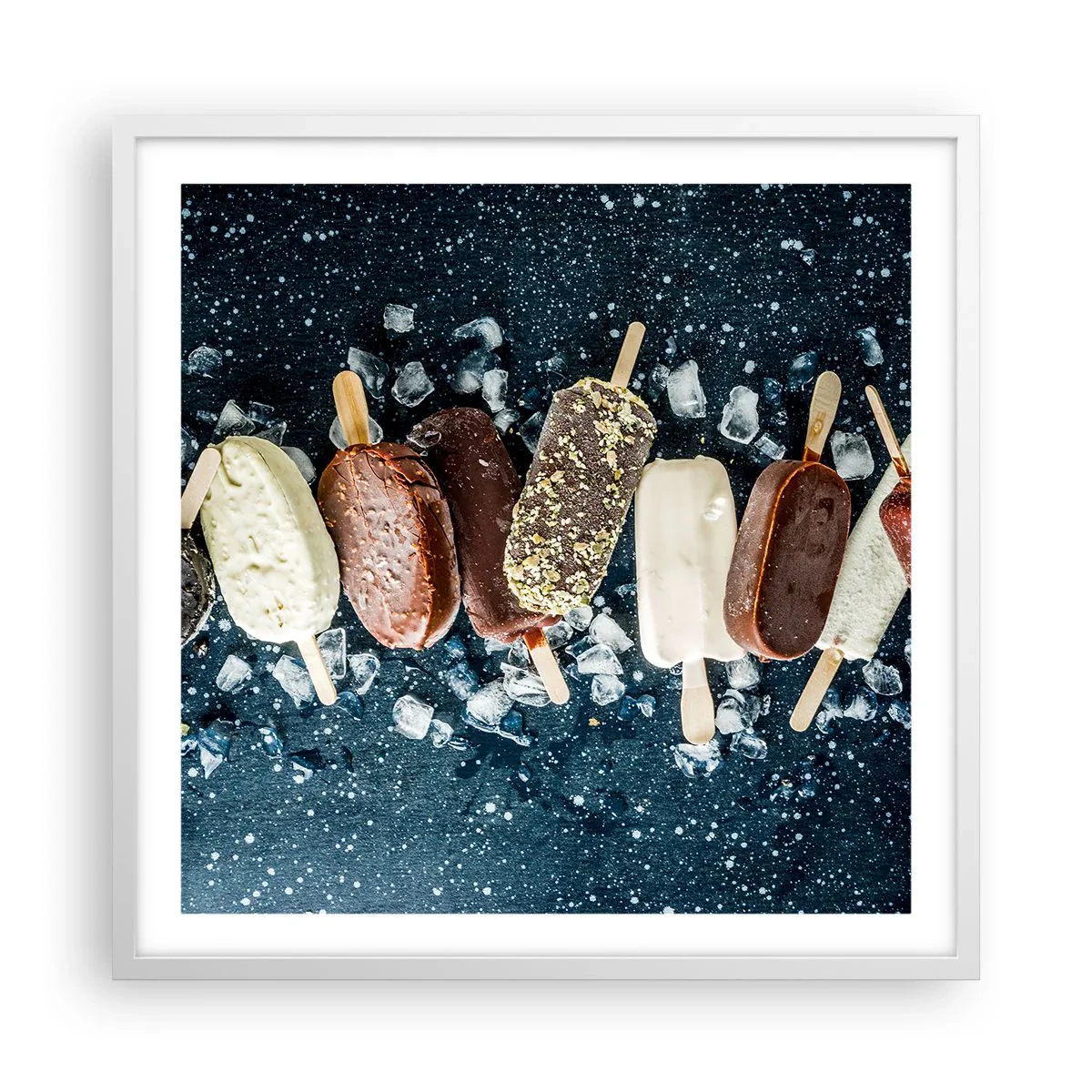 Póster en marco blanco - El sabor del verano caluroso - 60x60 cm