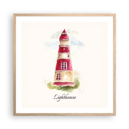 Póster en marco roble claro - Siempre observando - 60x60 cm