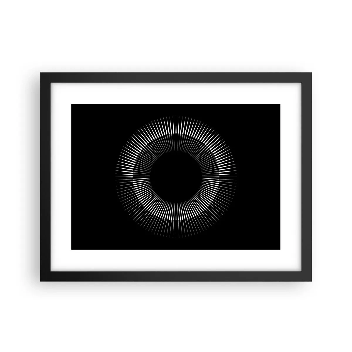 Póster en marco negro - Sol negro - 40x30 cm