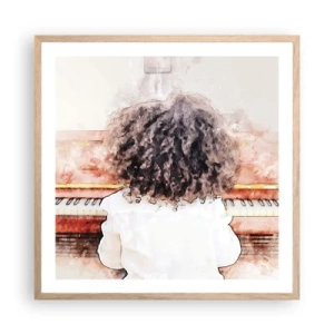 Póster en marco roble claro - Descubriendo un mundo nuevo - 60x60 cm