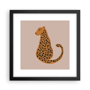 Póster en marco negro - El estampado de leopardo está de moda - 30x30 cm