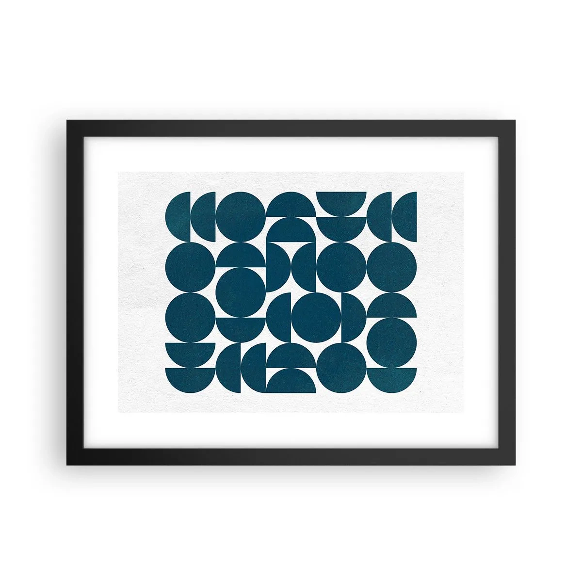 Póster en marco negro - Círculos y semicírculos - 40x30 cm