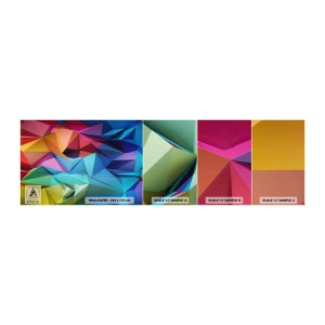 Muestra de fotomural autoadhesivo Deluxe Sticker - Origami arco iris - Abstracción, 3D, Gráficos - 100x30 cm