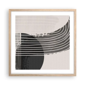 Póster en marco roble claro - Ida y vuelta - 50x50 cm