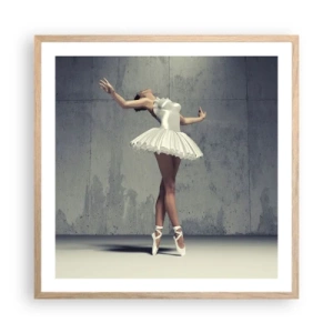 Póster en marco roble claro - Ligero como un pájaro - 60x60 cm