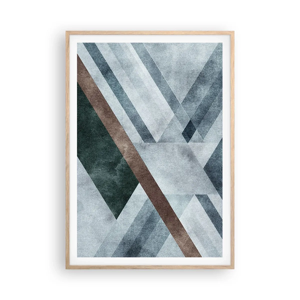 Póster en marco roble claro - Sofisticada elegancia de la geometría - 70x100 cm