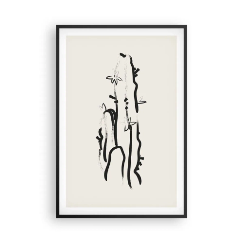 Póster en marco negro - El color negro floreciendo - 61x91 cm