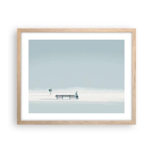 Póster en marco roble claro - Sí, estoy esperando - 50x40 cm