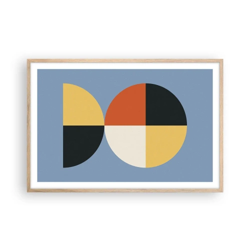 Póster en marco roble claro - Mira y cuenta - 91x61 cm