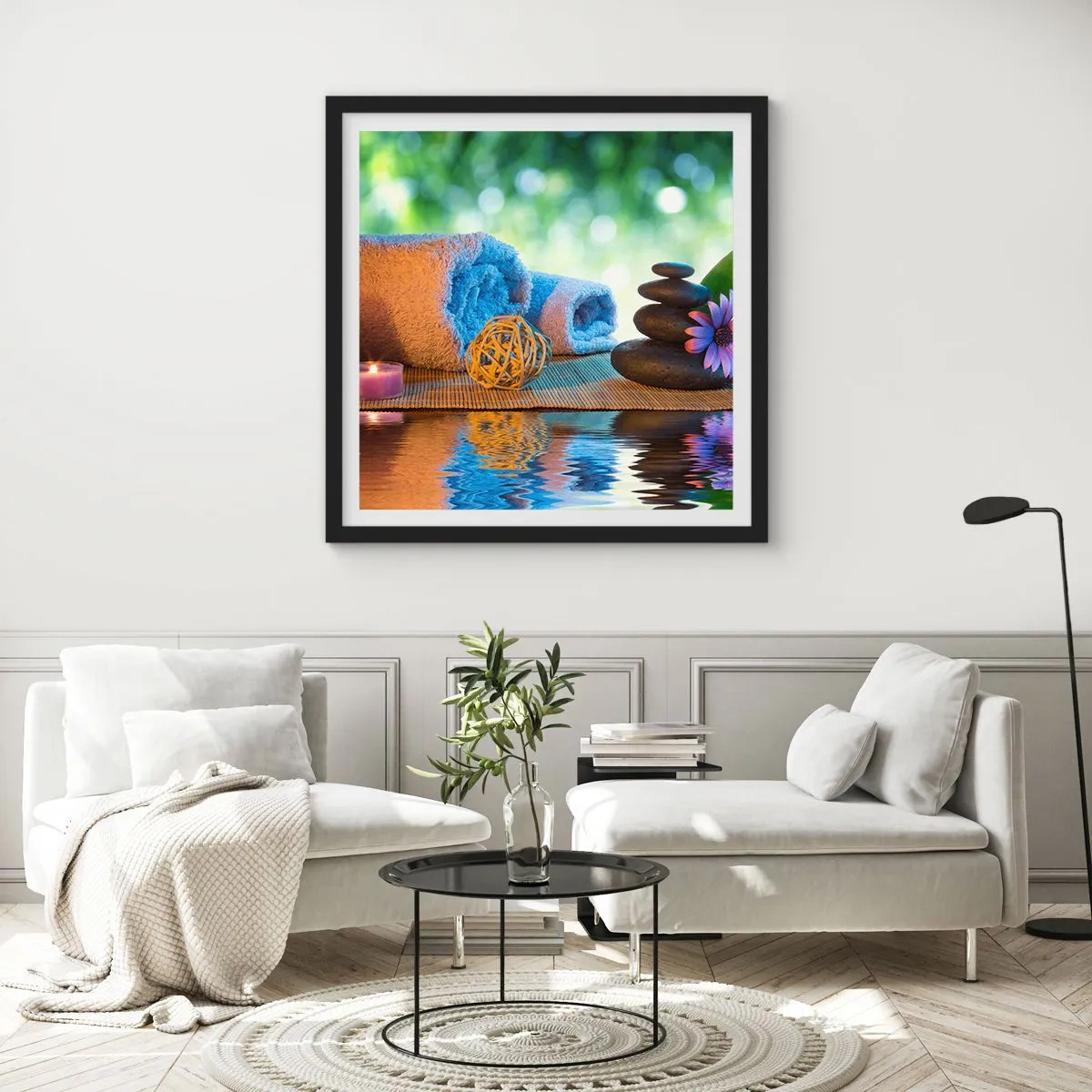 Póster en marco negro - Tiempo para el cuerpo - 60x60 cm