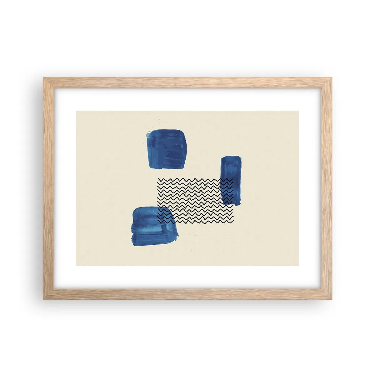 Póster en marco roble claro - Un cuarteto abstracto - 40x30 cm