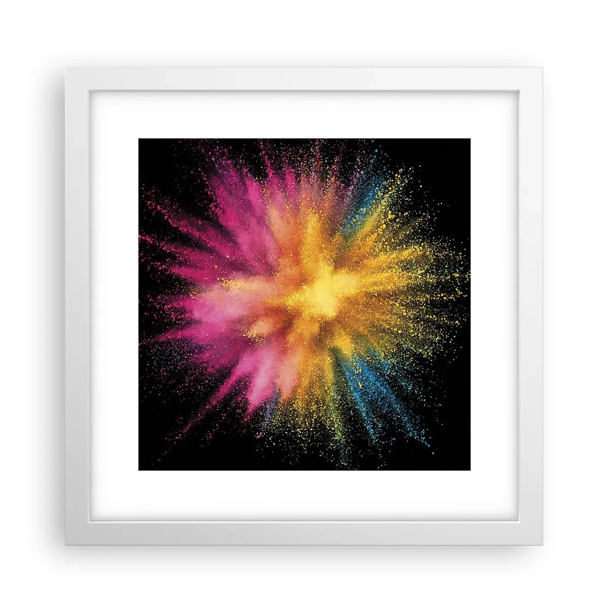 Póster en marco blanco - El nacimiento de los colores - 30x30 cm