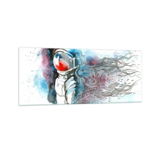 Cuadro sobre vidrio - Impresiones sobre Vidrio - A solas con el cosmos - 100x40 cm