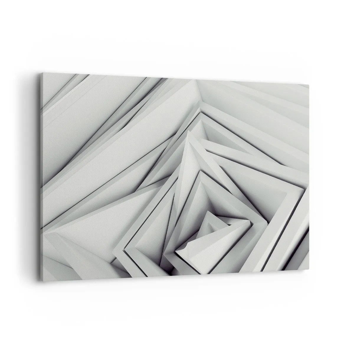Cuadro sobre lienzo - Impresión de Imagen - Una composición abstracta de formas geométricas en tonos de gris. - 120x80cm - Ángulos afilados - Decoración de pared moderna para salón y dormitorio ARTTOR