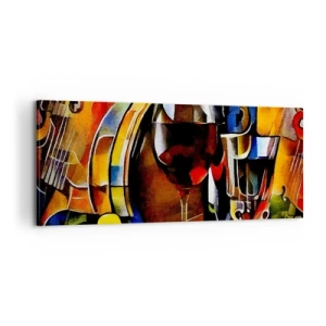 Cuadro sobre lienzo - Impresión de Imagen - Y el mundo se vuelve más colorido - 100x40 cm