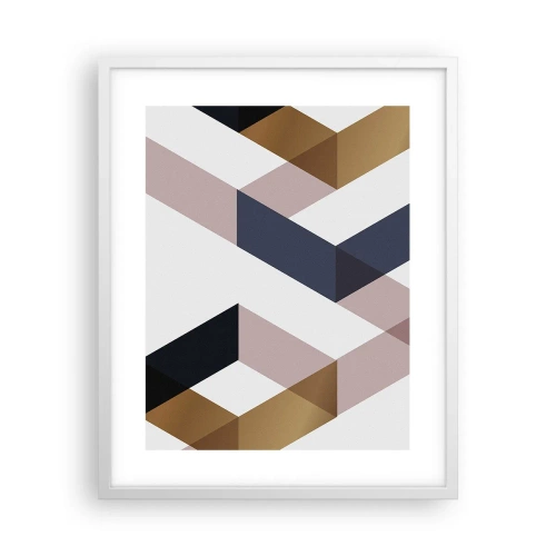Póster en marco blanco - Rectas y ángulos - 40x50 cm