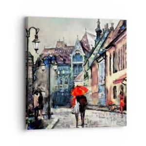 Cuadro sobre lienzo - Impresión de Imagen - Lluvia para dos - 30x30 cm