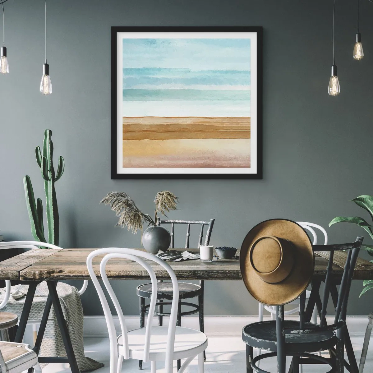 Póster en marco negro - Serenidad - 40x40 cm