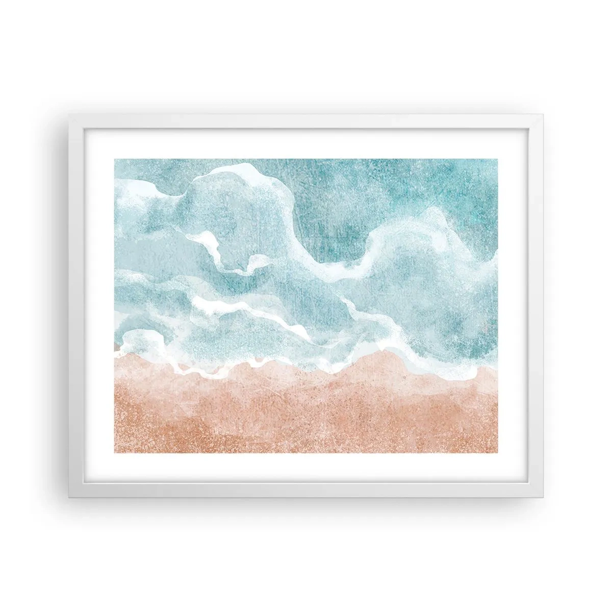Póster en marco blanco - Abstracción de nubes - 50x40 cm