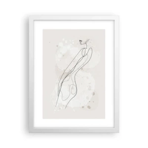 Póster en marco blanco - Una mirada no dice nada y al mismo tiempo lo dice todo - 30x40 cm