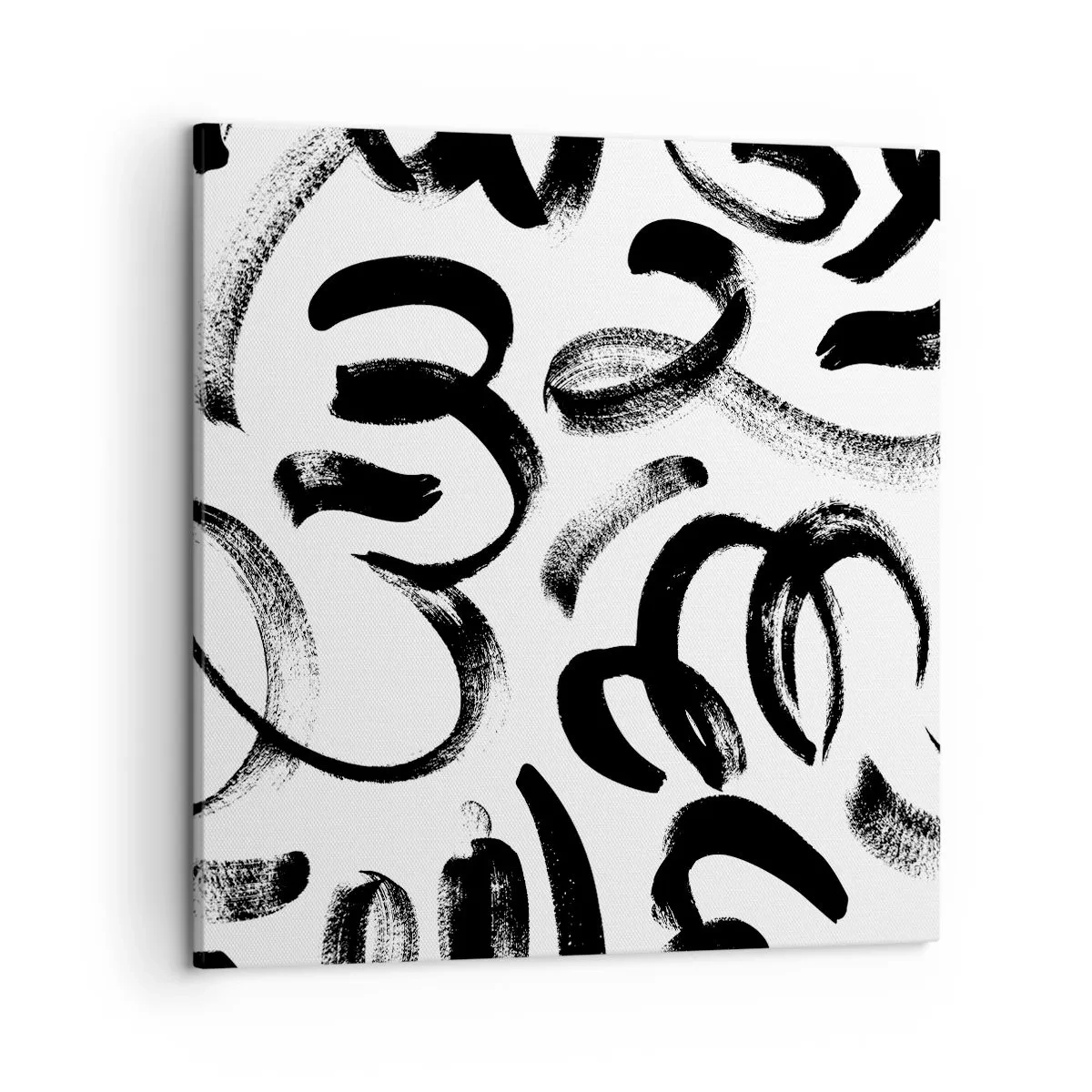 Cuadro sobre lienzo - Impresión de Imagen - Negro sobre blanco - 50x50 cm