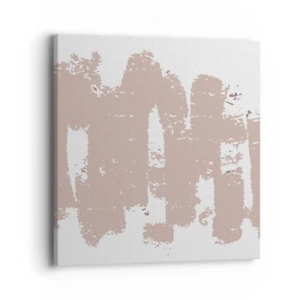 Cuadro sobre lienzo - Impresión de Imagen - Abstracción en rosa suave - 40x40 cm