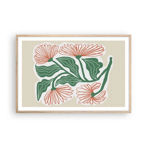 Póster en marco roble claro - Folclórico y moderno - 91x61 cm