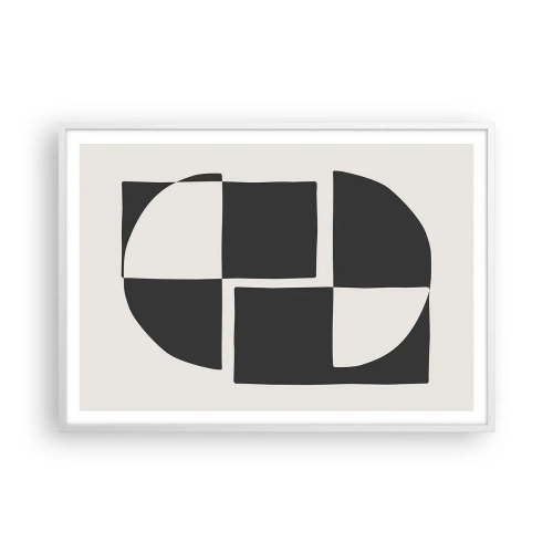 Póster en marco blanco - Antítesis - síntesis - 100x70 cm