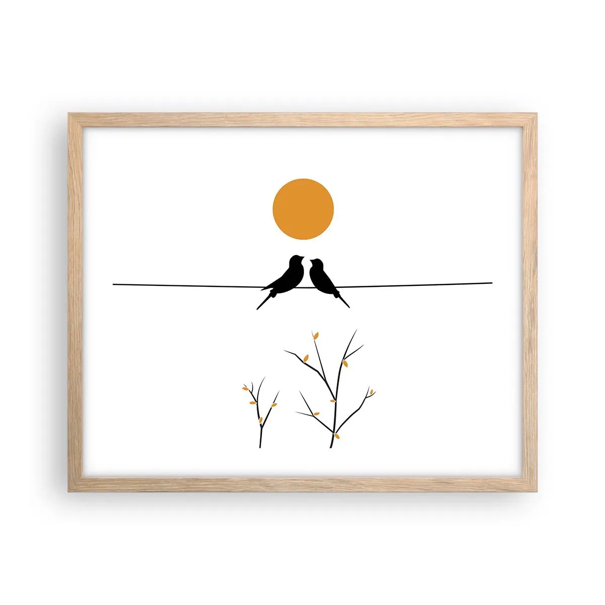 Póster en marco roble claro - Noche de ruiseñores - 50x40 cm