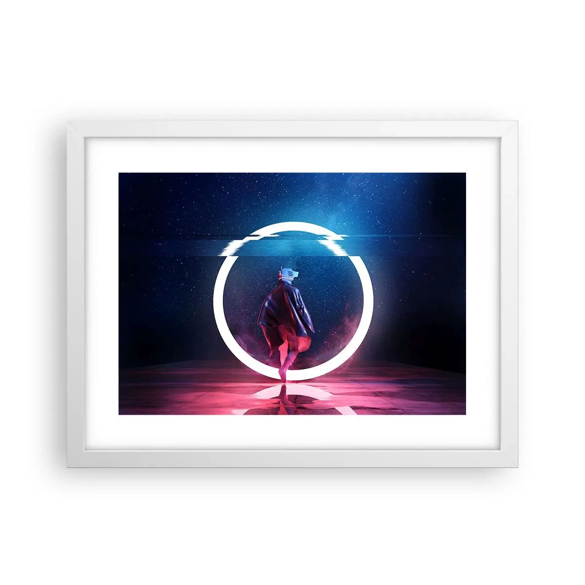 Póster en marco blanco - Entre mundos - 40x30 cm