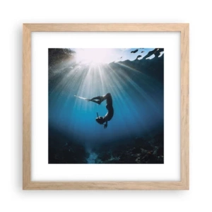 Póster en marco roble claro - Danza subacuática - 30x30 cm